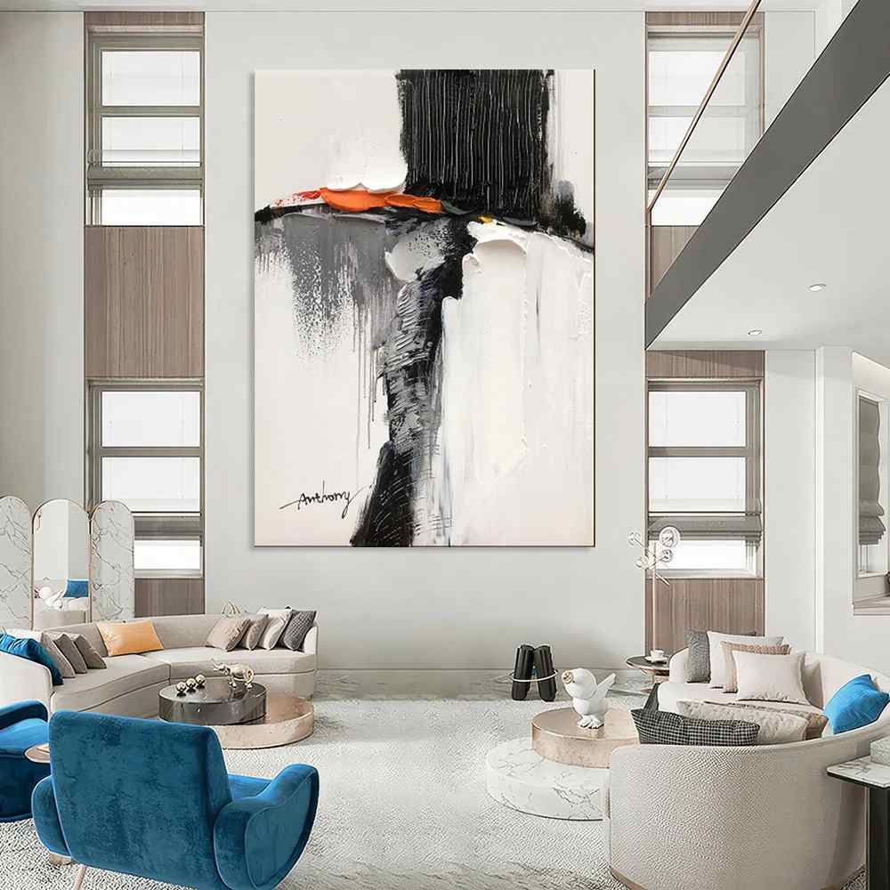 Modern Handmade Figure Artistic Black Abstract Artwork 9NT9U